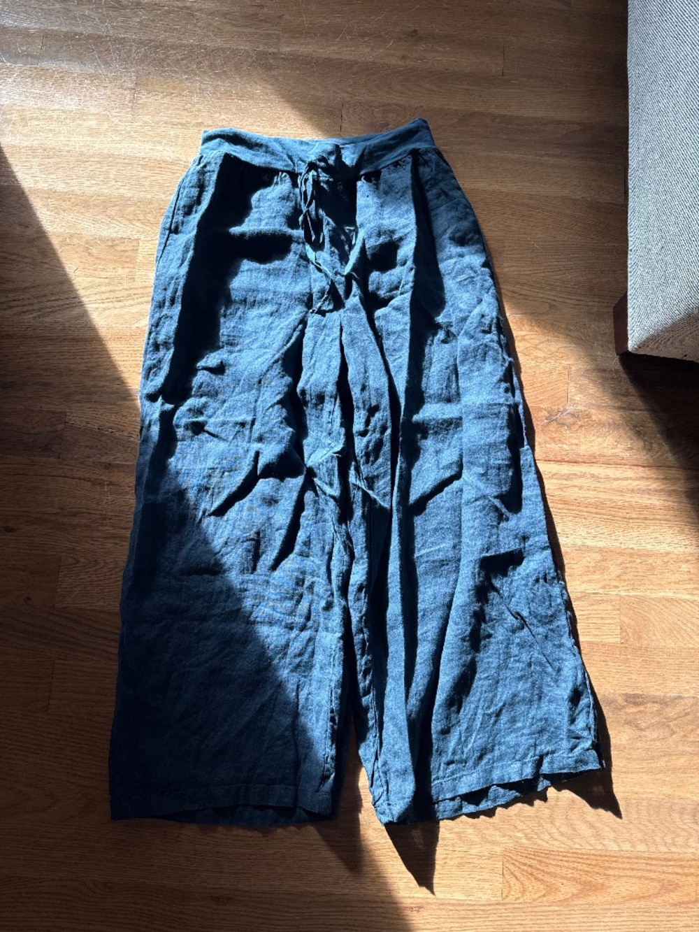 Flax Navy blue 100% linen Size p